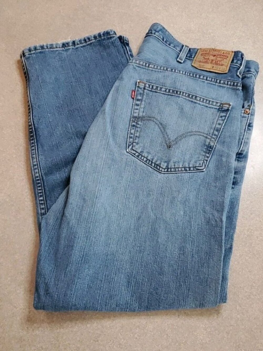 Levi's 550 Jeans Men's 40x32 Relaxed Fit Blue Denim Classic 90s Y2K Distressed
